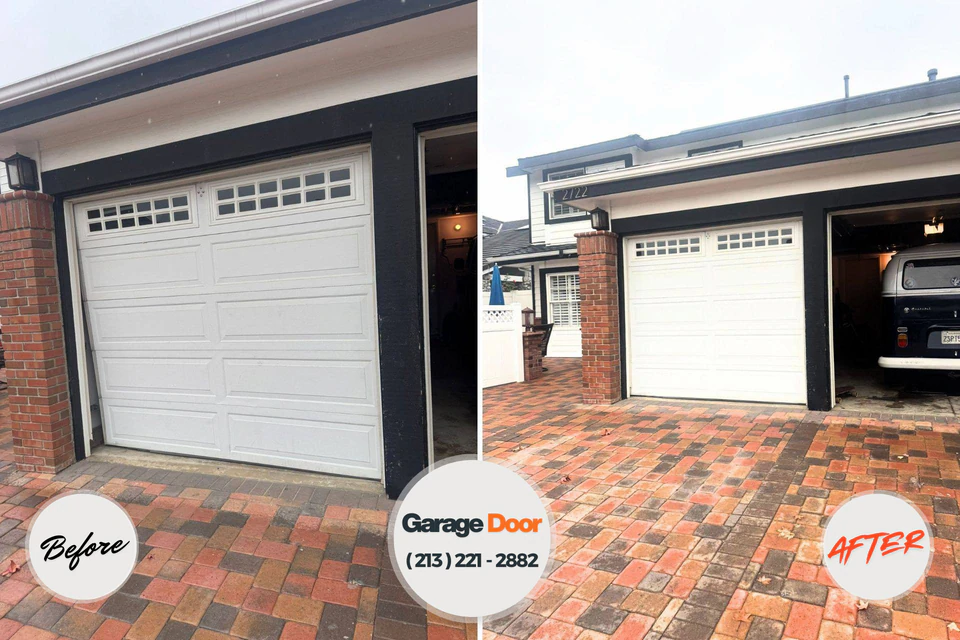 Before and after: garage door repair Marble Hill, MO